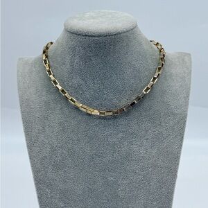 Mod‎ + Jo Gold Tone Box Link Chain Necklace Adjustable Lobster Clasp